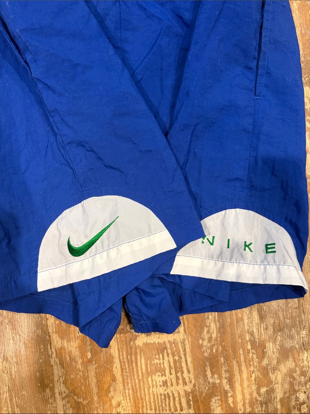 Nike Blue Athletic Shorts with White & Green Accents - Picture 3 of 4